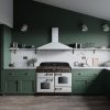 Classic Deluxe 110cm Dual Fuel Range Cooker White With Brass Fittings