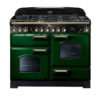 Falcon Classic Deluxe 110cm Dual Fuel Range Cooker Racing Green And Brass CDL110DFRG BR