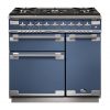 Falcon Elise 90 Dual Fuel Stone Blue with brushed nickel trim