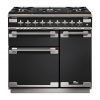 Falcon Elise 90 Dual Fuel in Charcoal Black with brushed nickel trim