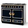 FE1DFEEEF1 CornuFe 110 Range Cooker Dark Navy Blue Polished Brass and Stainless Steel 8100102