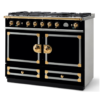 FE1MFEEEF1 CornuFe 110 Range Cooker Shiny Black Polished Brass and Stainless Steel 8100109