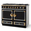 FE1NFEEEF1 CornuFe 110 Range Cooker Matt Black Polished Brass and Stainless Steel 8100101