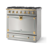 FEAIFEEER1 Albertine 90 Range Cooker Brushed Stainless Steel Polished Brass and Stainless Steel 8400102