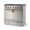 FEAIREEER1 Albertine 90 Range Cooker Brushed Stainless Steel Polished Copper and Stainless Steel 8400110