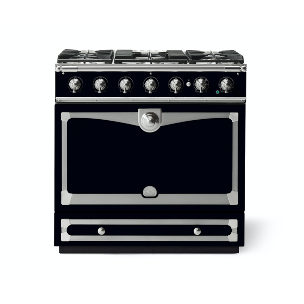 FEAMNEEER1 Albertine 90 Range Cooker Shiny Black Brushed Nickel and Stainless Steel 8400118