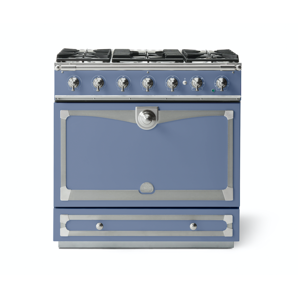 FEAPNEEER1 Albertine 90 Range Cooker Paris Blue Brushed Nickel and Stainless Steel 8400114