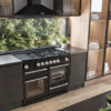 Nexus Steam 110cm Dual Fuel Black and Brushed Chrome Range Cooker
