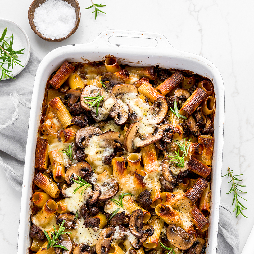 Baked Pork Sausage & Mushroom Pasta - Andi-Co Australia Pty Ltd