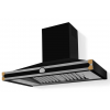 HS1MF21ET0 CornuFe 110 Rangehood Shiny Black Polished Brass Corners and Stainless Steel Frame
