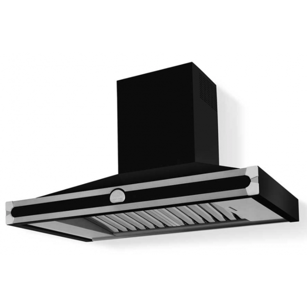 HS1MN21ET0 CornuFe 110 Rangehood Shiny Black Brushed Nickel Corners and Stainless Steel Frame