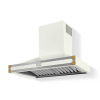 HS9WF21ET0 CornuFe Albertine 90 Rangehood Pure White Polished Brass Corners and Stainless Steel Frame