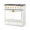 FEAWFEEER1 Albertine 90 Range Cooker Pure White Polished Brass and Stainless Steel with Brass Hand Rail 8400105