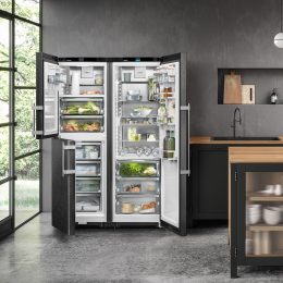 FREESTANDING ‘PRIME’ BLACKSTEEL SIDE BY SIDE FRIDGE